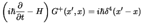 $\displaystyle \left( i\hbar{\partial{}\over \partial t}-H \right) G^+(x', x) = i\hbar\delta^4(x'-x)$